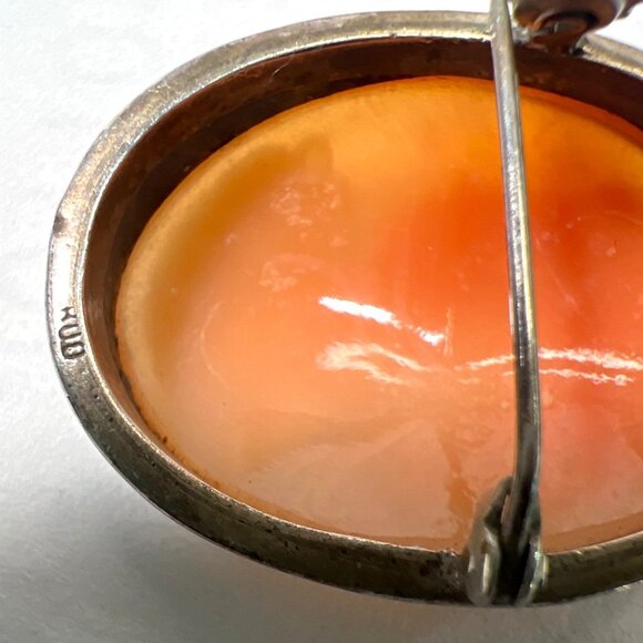 Ruolds Creations Shell Cameo Brooch Pin Pendant 12K Gold Filled Vintage Jewelry - Picture 5 of 10